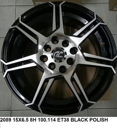 Mags 15 inch 6.5 wide 8 holes silver black