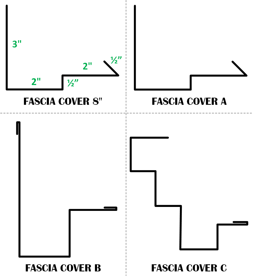 Roof metal fascia technical drawing